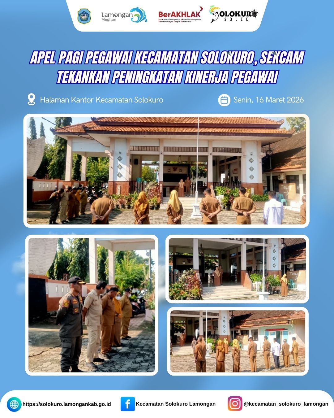 Foto: APEL PAGI PEGAWAI KECAMATAN SOLOKURO, SEKCAM TEKANKAN PENINGKATAN KINERJA PEGAWAI