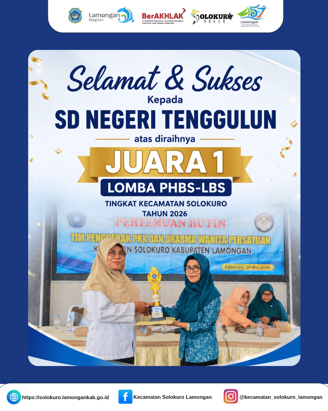 Foto: JUARA 1 LOMBA PHBS-LBS TINGKAT KECAMATAN SOLOKURO