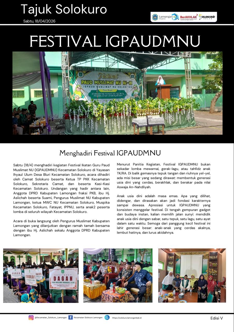 Foto: FESTIVAL IGPAUDMNU KECAMTAN SOLOKURO