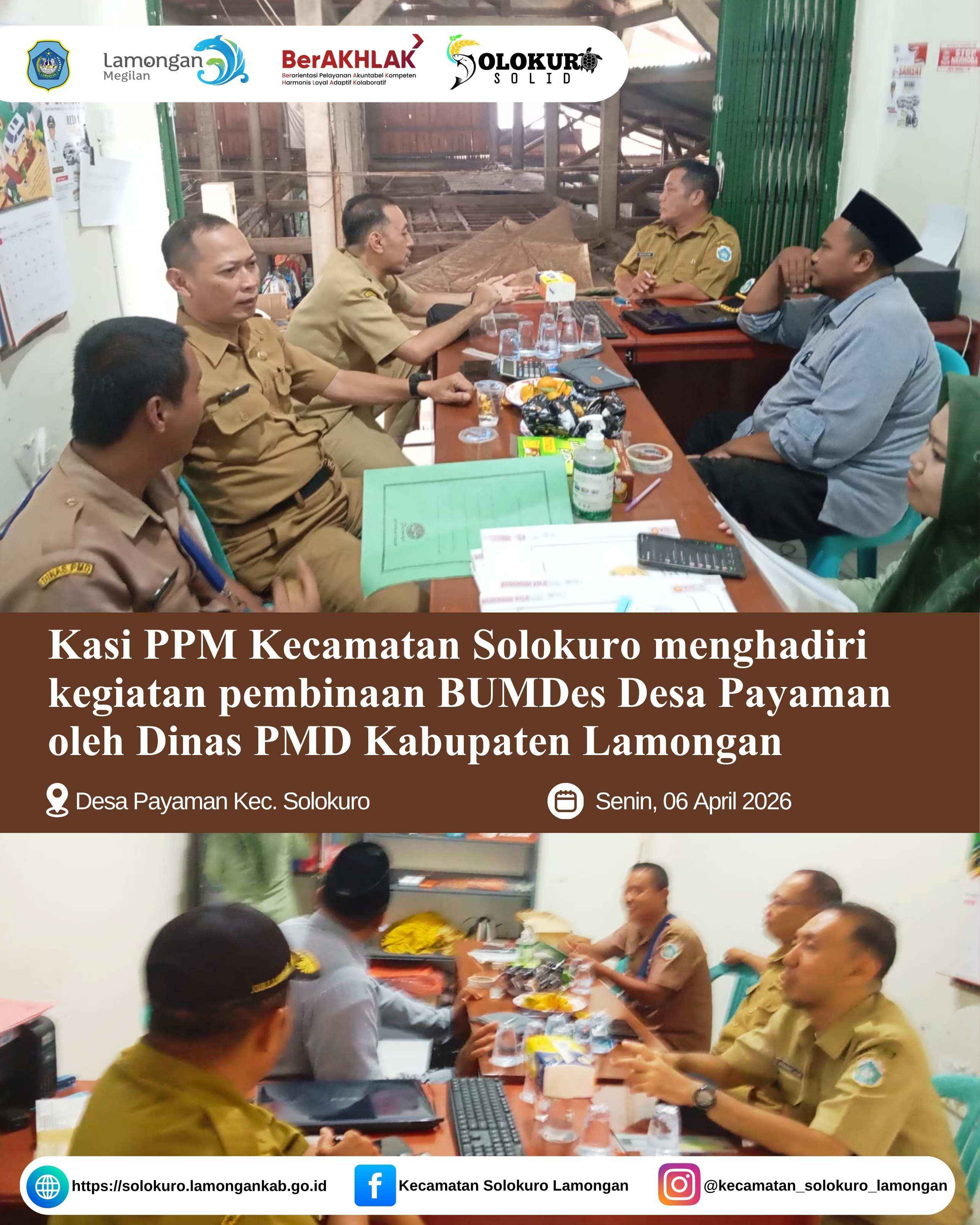 Foto: KASI PPM KECAMATAN SOLOKURO HADIRI PEMBINAAN BUMDES PAYAMAN OLEH DINAS PMD KABUPATEN LAMONGAN