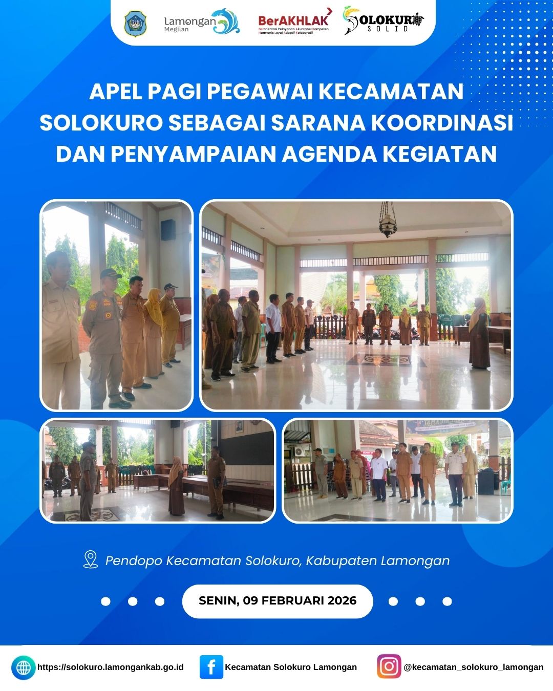 Foto: APEL PAGI PEGAWAI KECAMATAN SOLOKURO SEBAGAI SARANA KOORDINASI DAN PENYAMPAIAN AGENDA KEGIATAN