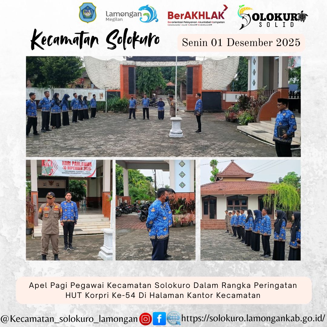 Foto: APEL PAGI PEGAWAI KECAMATAN SOLOKURO DALAM RANGKA PERINGATAN HUT KORPRI KE-54