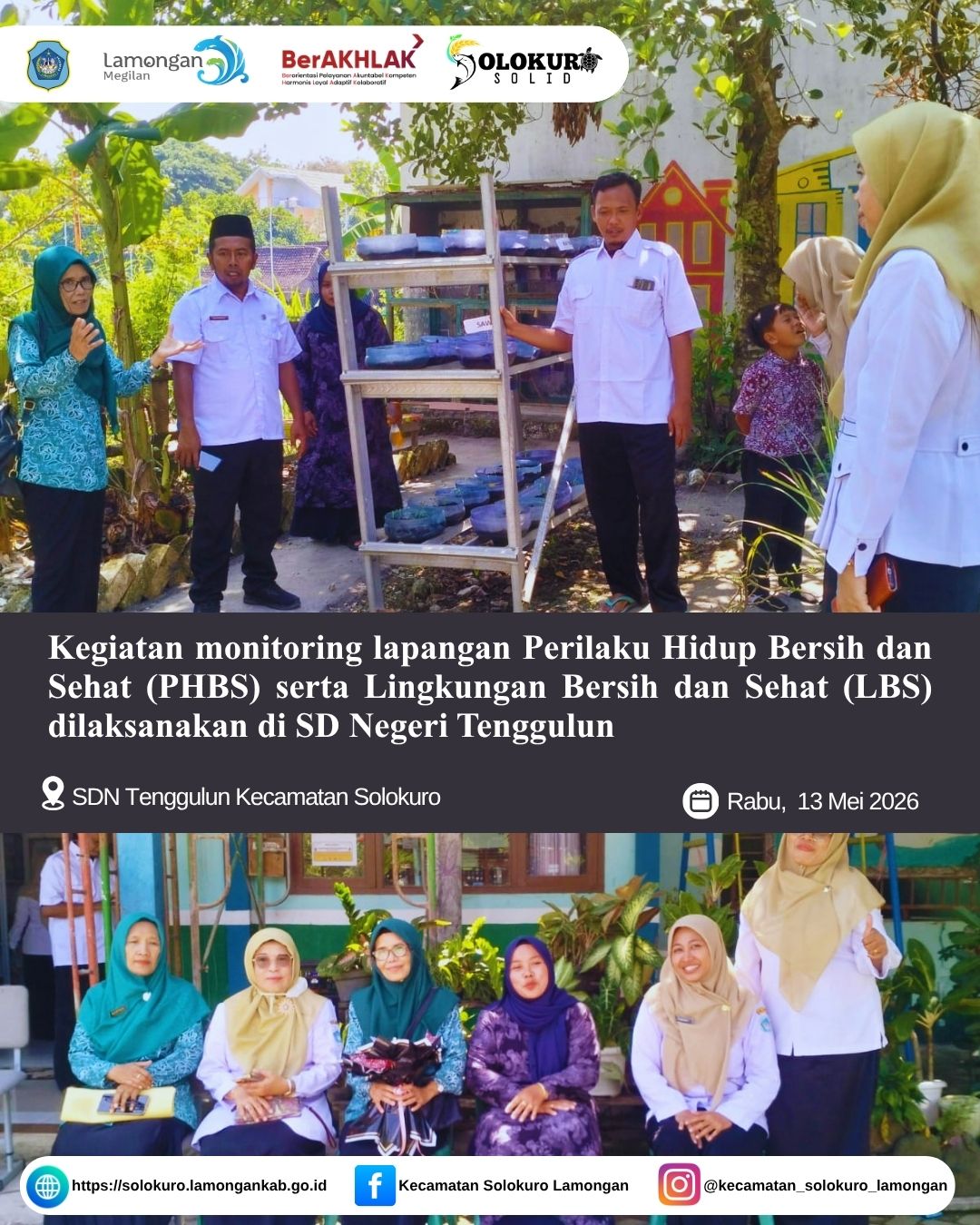 Foto: MONITORING LAPANGAN PHBS–LBS DI SD NEGERI TENGGULUN KECAMATAN SOLOKURO