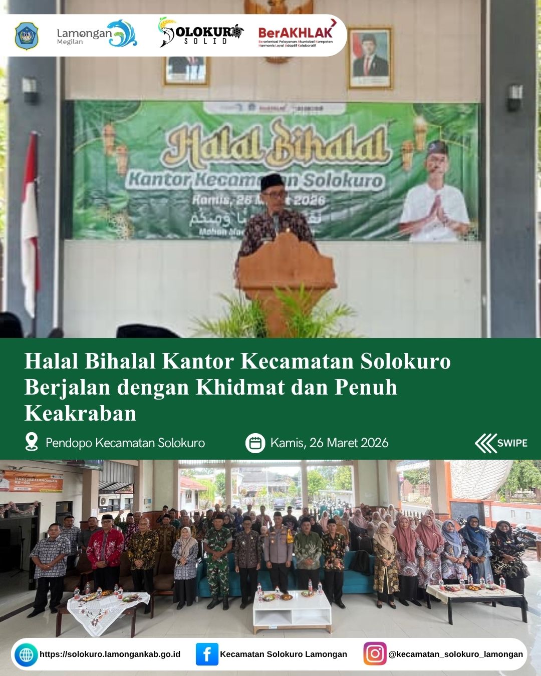 Foto: HALAL BIHALAL KANTOR KECAMATAN SOLOKURO BERJALAN DENGAN KHIDMAT DAN PENUH KEAKRABAN