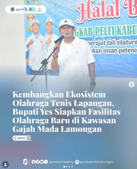 Foto: Kembangkan Ekosistem Olahraga Tenis Lapangan, Bupati Yes Siapkan Fasilitas Olahraga Baru di Kawasan Gajah Mada Lamongan