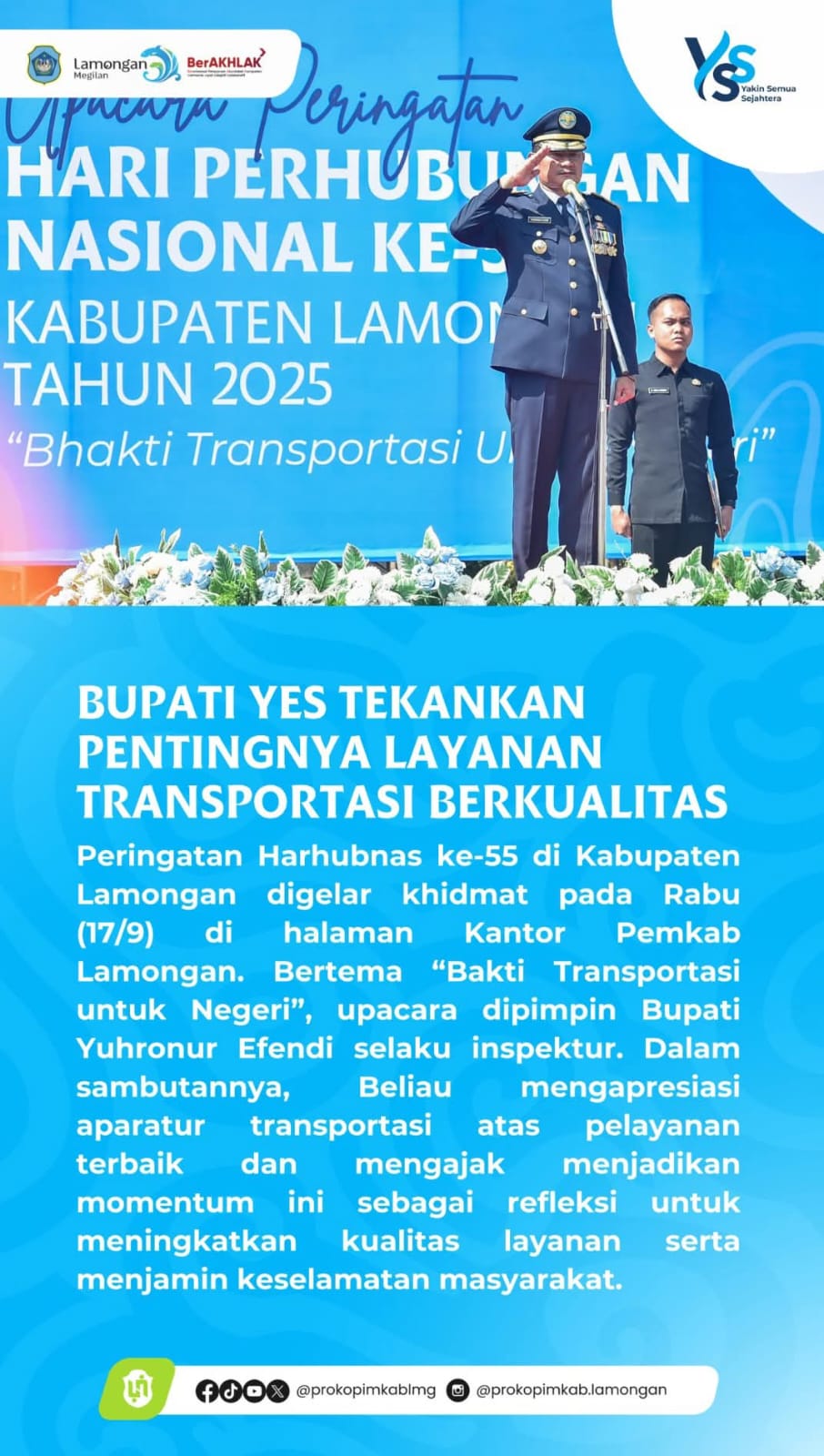 Foto: PAK YES TEKANKAN PENTINGNYA LAYANAN TRANSPORTASI BERKUALITAS