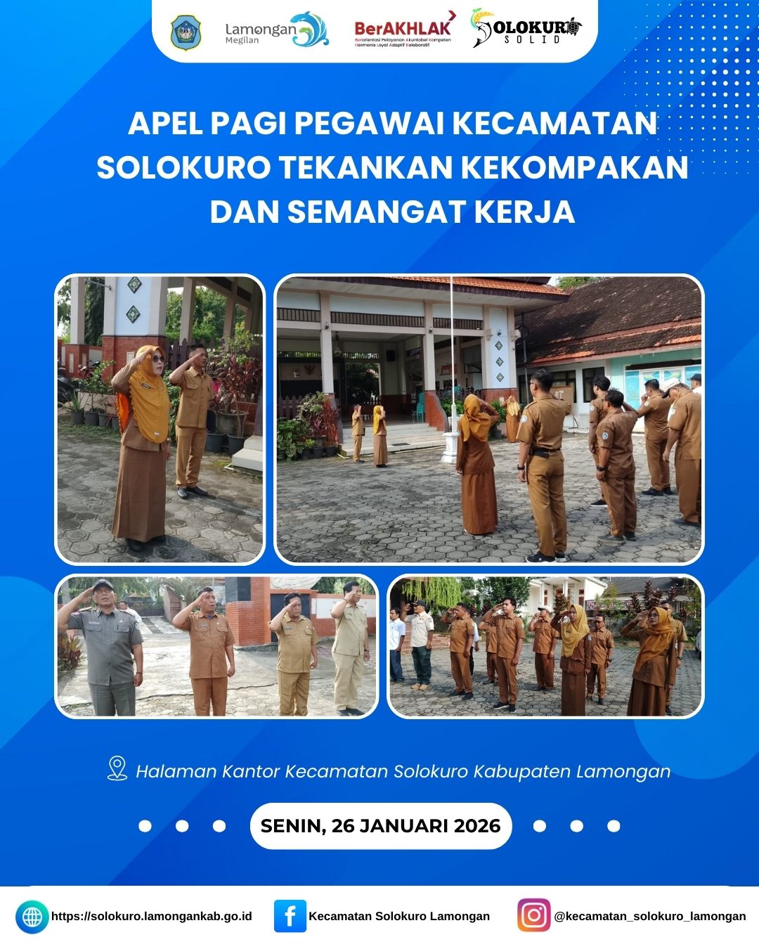 Foto: APEL PAGI PEGAWAI KECAMATAN SOLOKURO TEKANKAN KEKOMPAKAN DAN SEMANGAT KERJA