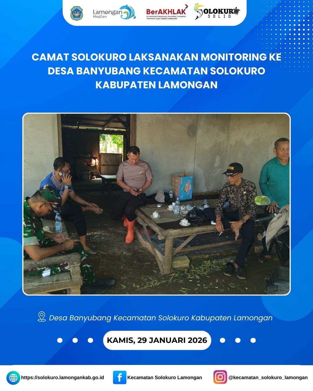 Foto: CAMAT SOLOKURO LAKSANAKAN MONITORING KE DESA BANYUBANG KECAMATAN SOLOKURO KABUPATEN LAMONGAN