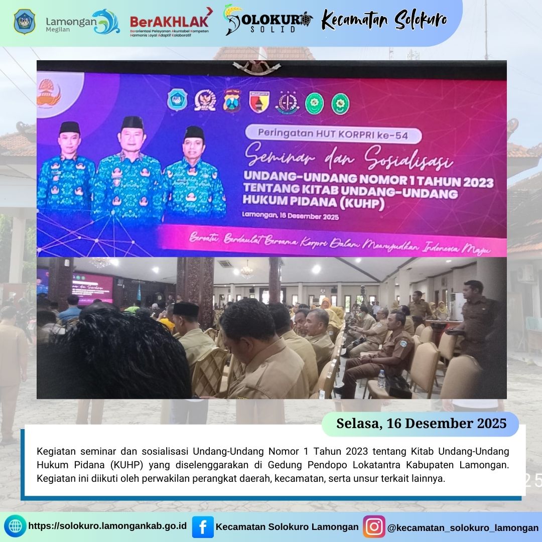 Foto: SEMINAR DAN SOSIALISASI UU NOMOR 1 TAHUN 2023 TENTANG KUHP
