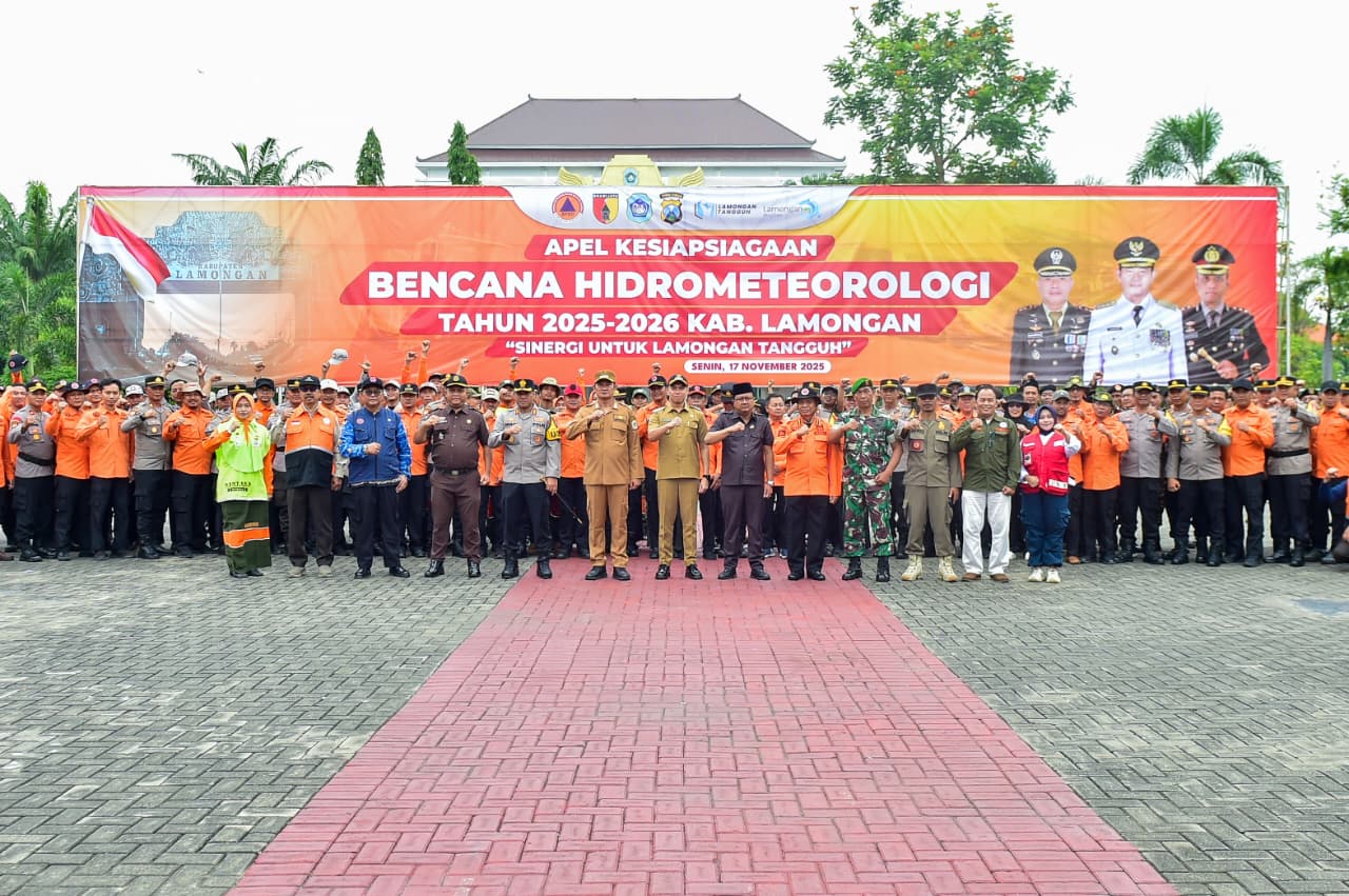 Foto: CAMAT SOLOKURO BERSAMA KASI TRANTIB IKUT APEL KESIAPSIAGAAN BENCANA HIDROMETEOROLOGI