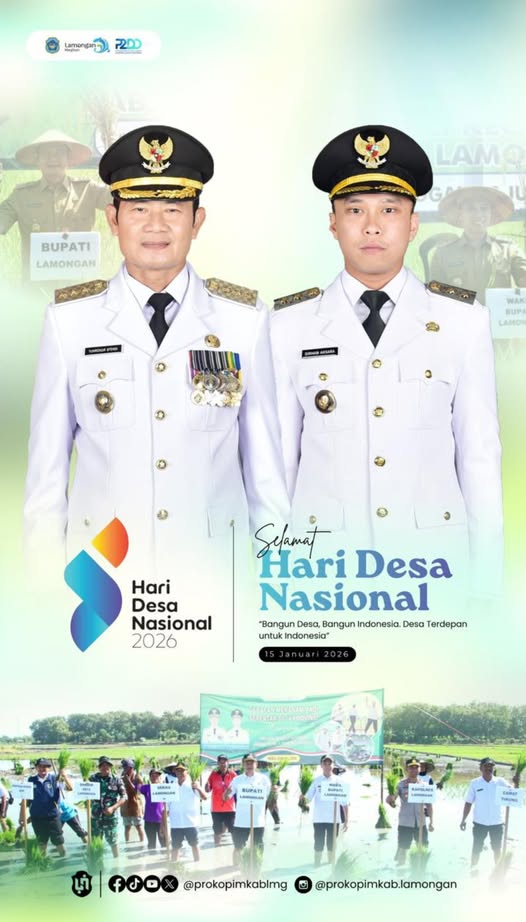 Foto: PEMERINTAH KABUPATEN LAMONGAN MENGUCAPKAN SELAMAT HARI DESA NASIONAL