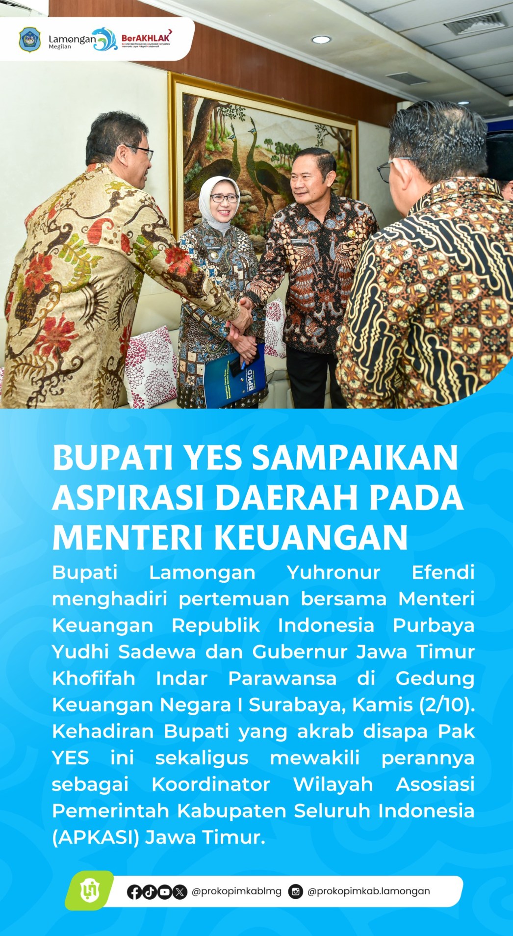 Foto: BUPATI YES SAMPAIKAN ASPIRASI DAERAH PADA MENTERI KEUANGAN