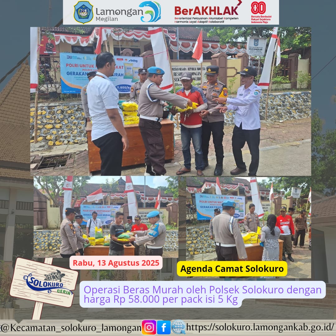 Foto: OPERASI BERAS MURAH OLEH POLSEK SOLOKURO