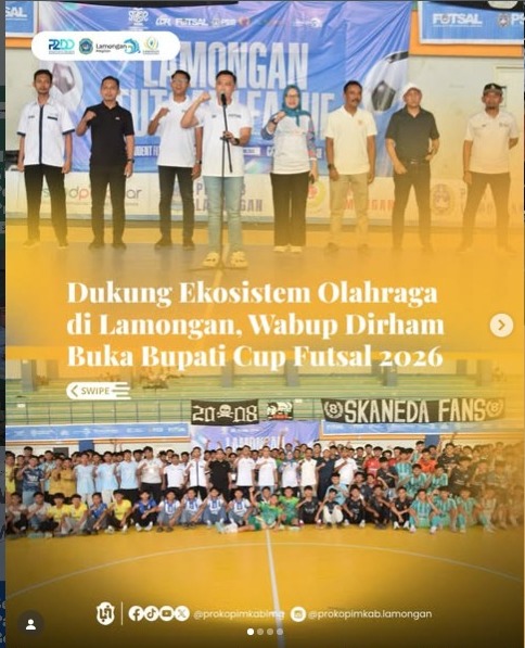 Foto: Dukung Ekosistem Olahraga di Lamongan, Wabup Dirham Buka Bupati Cup Futsal 2026