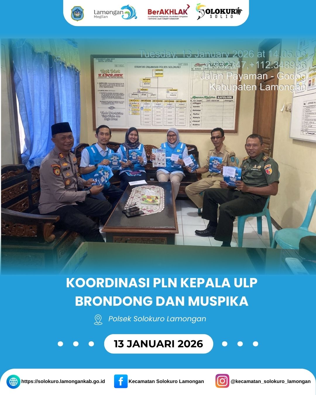 Foto: KOORDINASI PLN ULP BRONDONG BERSAMA MUSPIKA DI POLSEK SOLOKURO