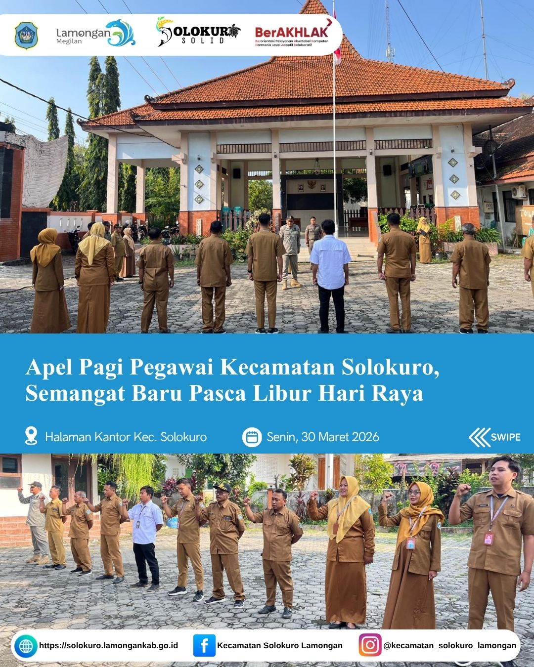 Foto: APEL PAGI PEGAWAI KECAMATAN SOLOKURO, SEMANGAT BARU PASCA LIBUR HARI RAYA