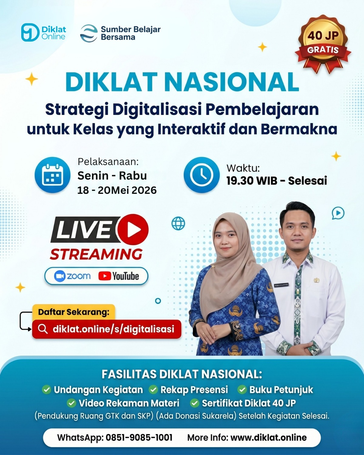 Foto: DIKLAT NASIONAL 40JP! GRATIS! (PENDUKUNG SKP & RUANG GTK ANDA)