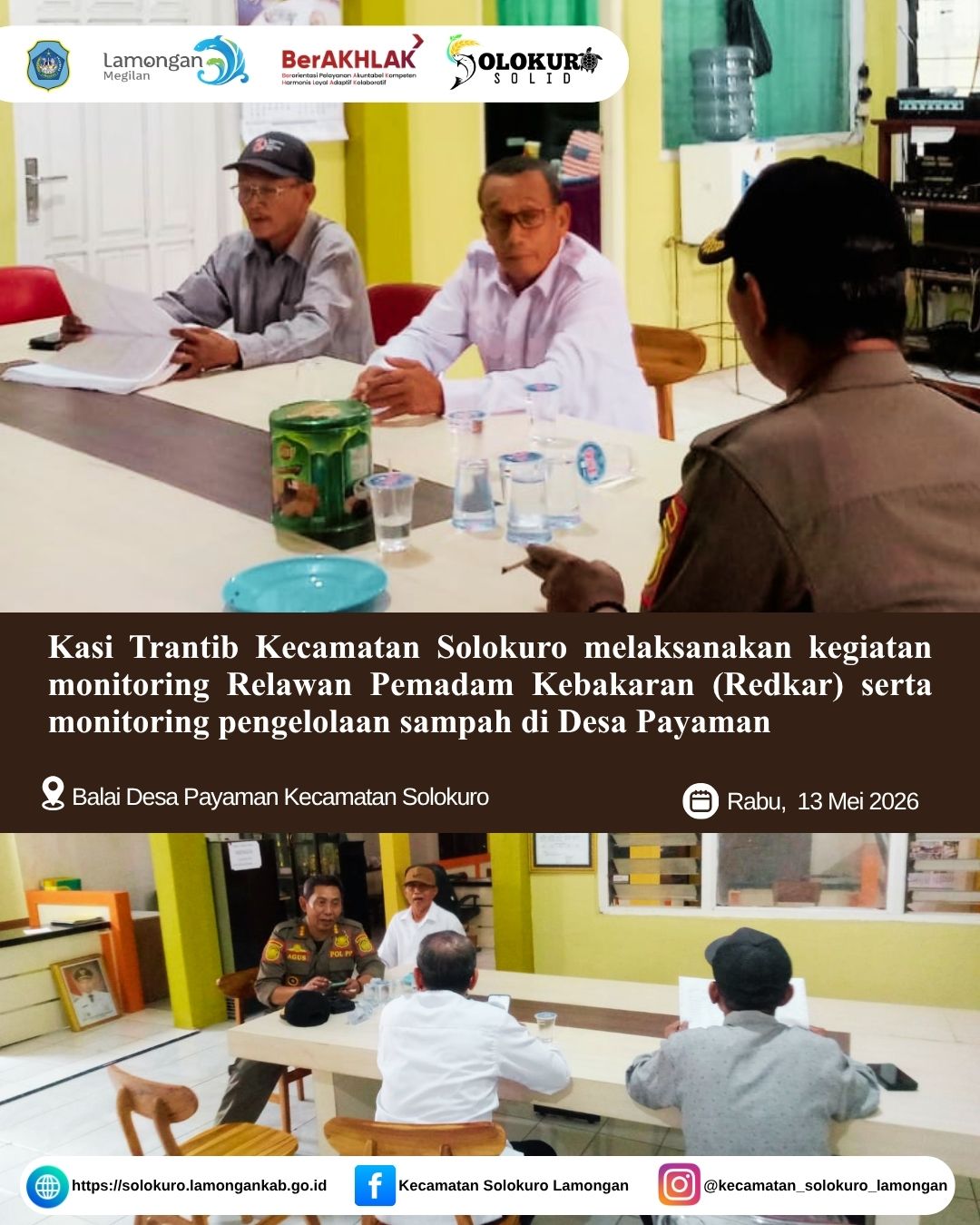 Foto: KASI TRANTIB KECAMATAN SOLOKURO LAKUKAN MONITORING REDKAR DAN PENGELOLAAN SAMPAH DI DESA PAYAMAN