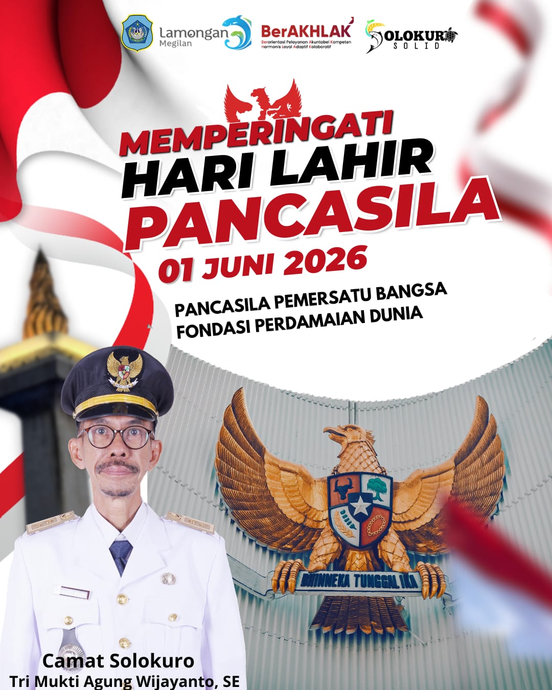 Foto: PEMERINTAH KECAMATANSOLOKURO MENGUCAPKAN SELAMAT HARI LAHIR PANCASILA TAHUN 2026