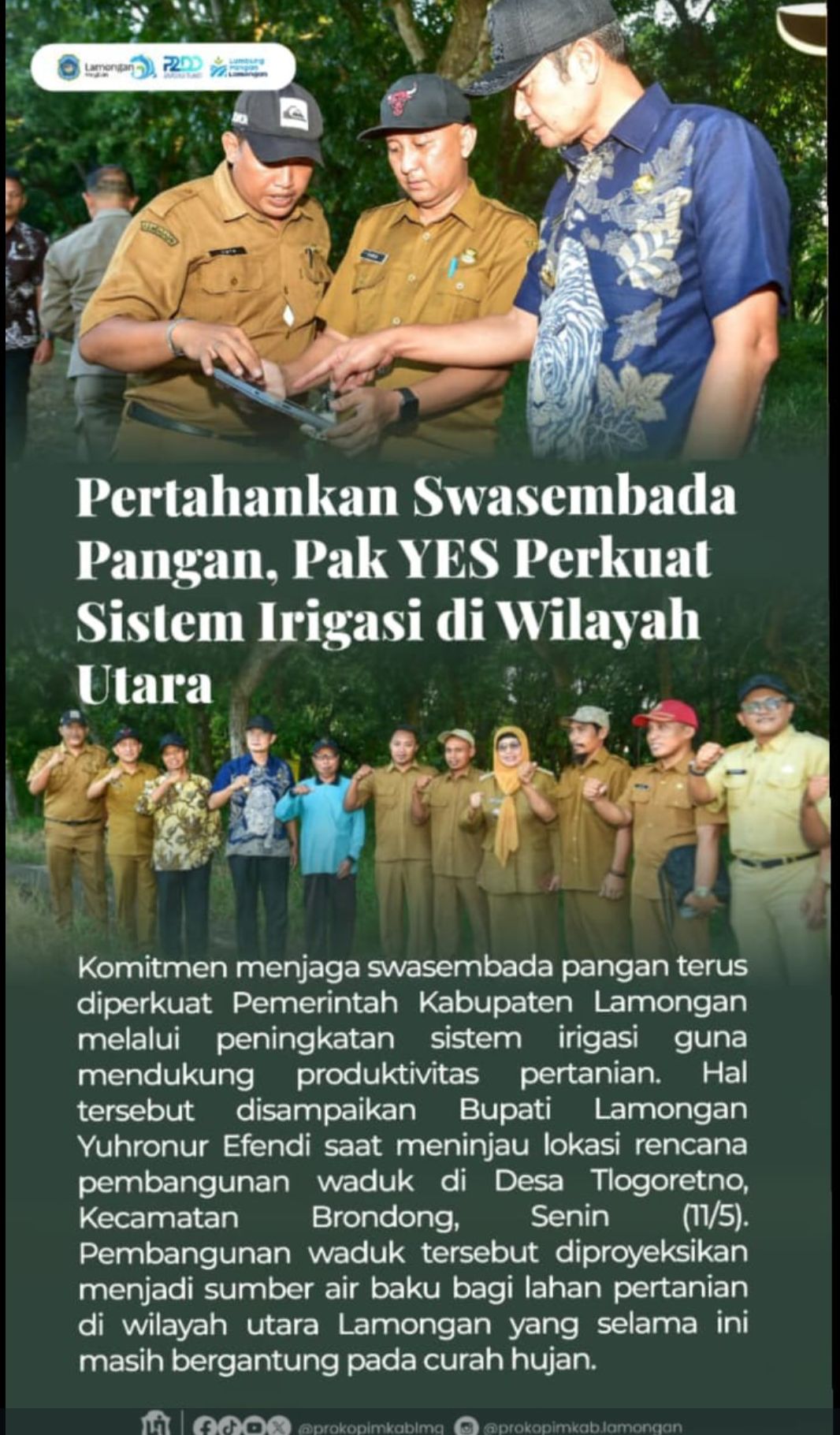 Foto: PERTAHANAN SWASEMBADA PANGAN PAKYES PERKUAT SISTEM IRIGASI DI WILAYAH UTARA