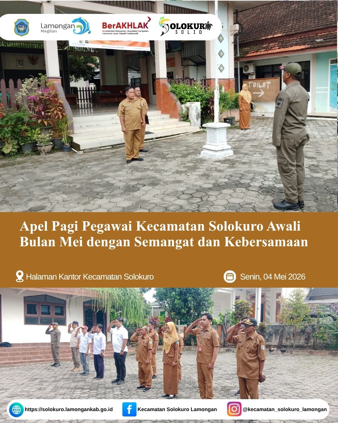 Foto: APEL PAGI PEGAWAI KECAMATAN SOLOKURO AWALI BULAN MEI DENGAN SEMANGAT DAN KEBERSAMAAN