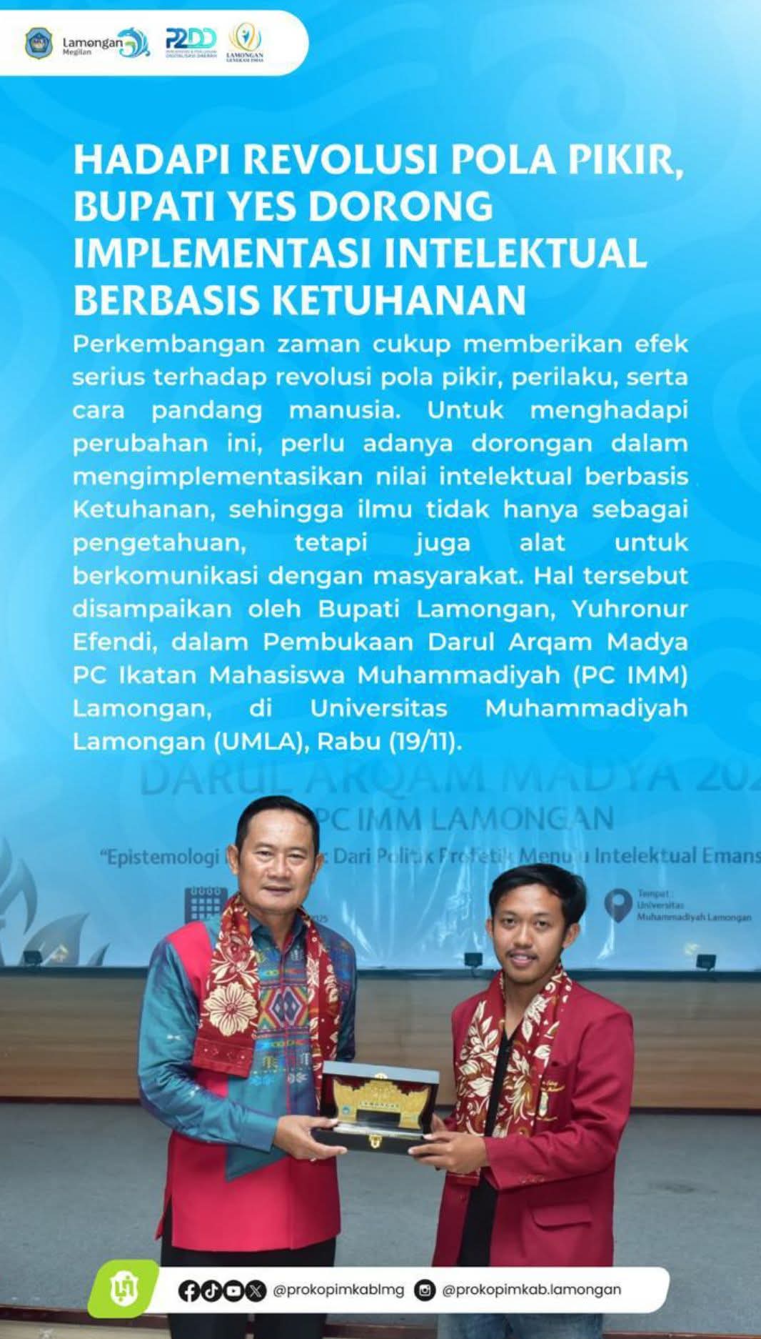 Foto: BUPATI YES DORONG IMPLENTASI INTELEKTUAL BERBASIS KETUHANAN