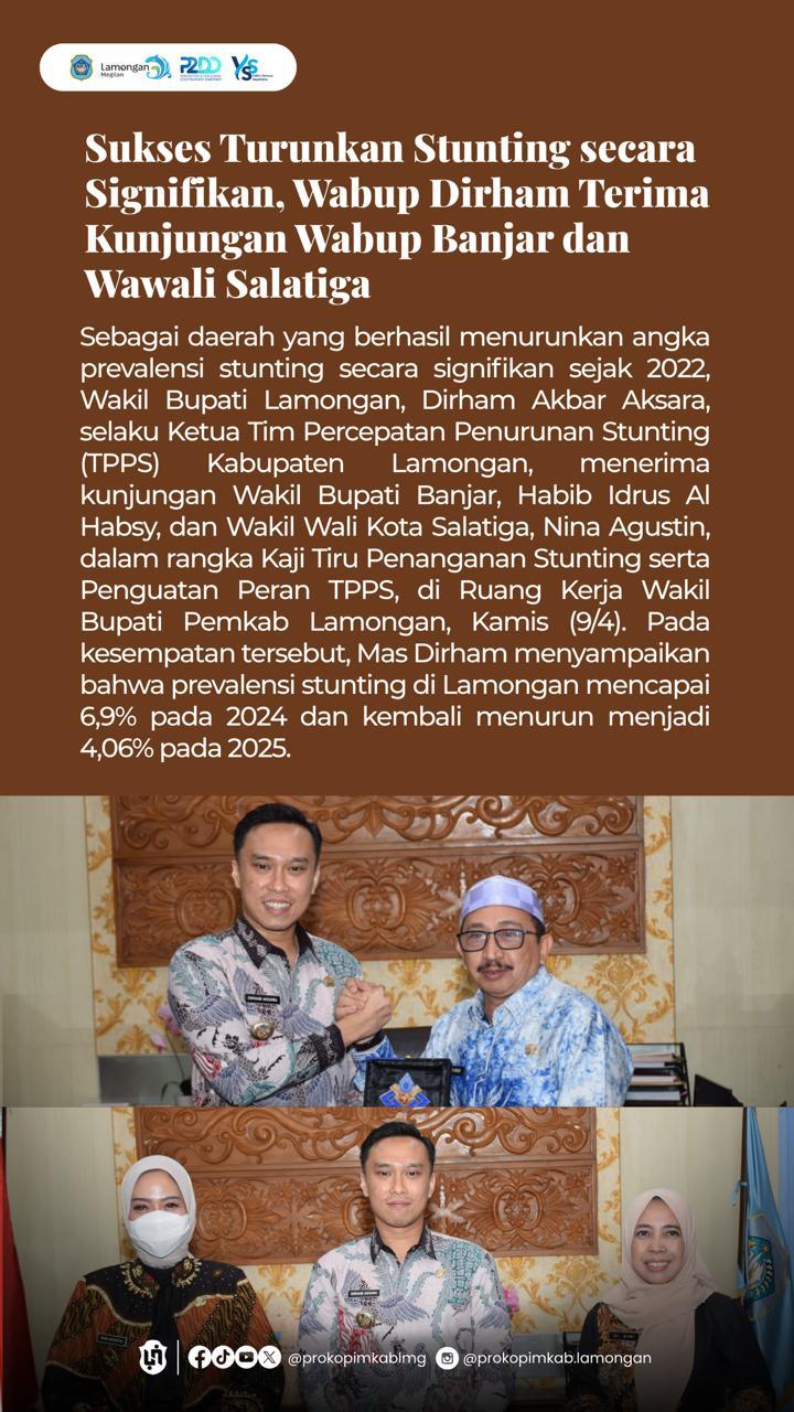 Foto: KUNJUNGAN WABUB BANJAR DAN WAWALI SALATIGA DALAM STUDI TIRU PENEURUNAN STUNTING DI LAMONGAN