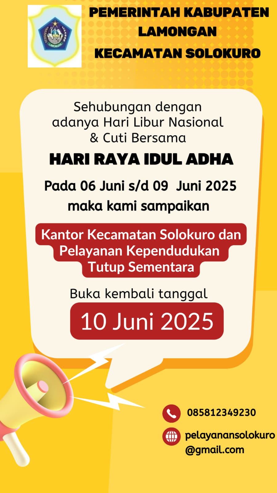 Pemberitahuan Libur Idul Adha