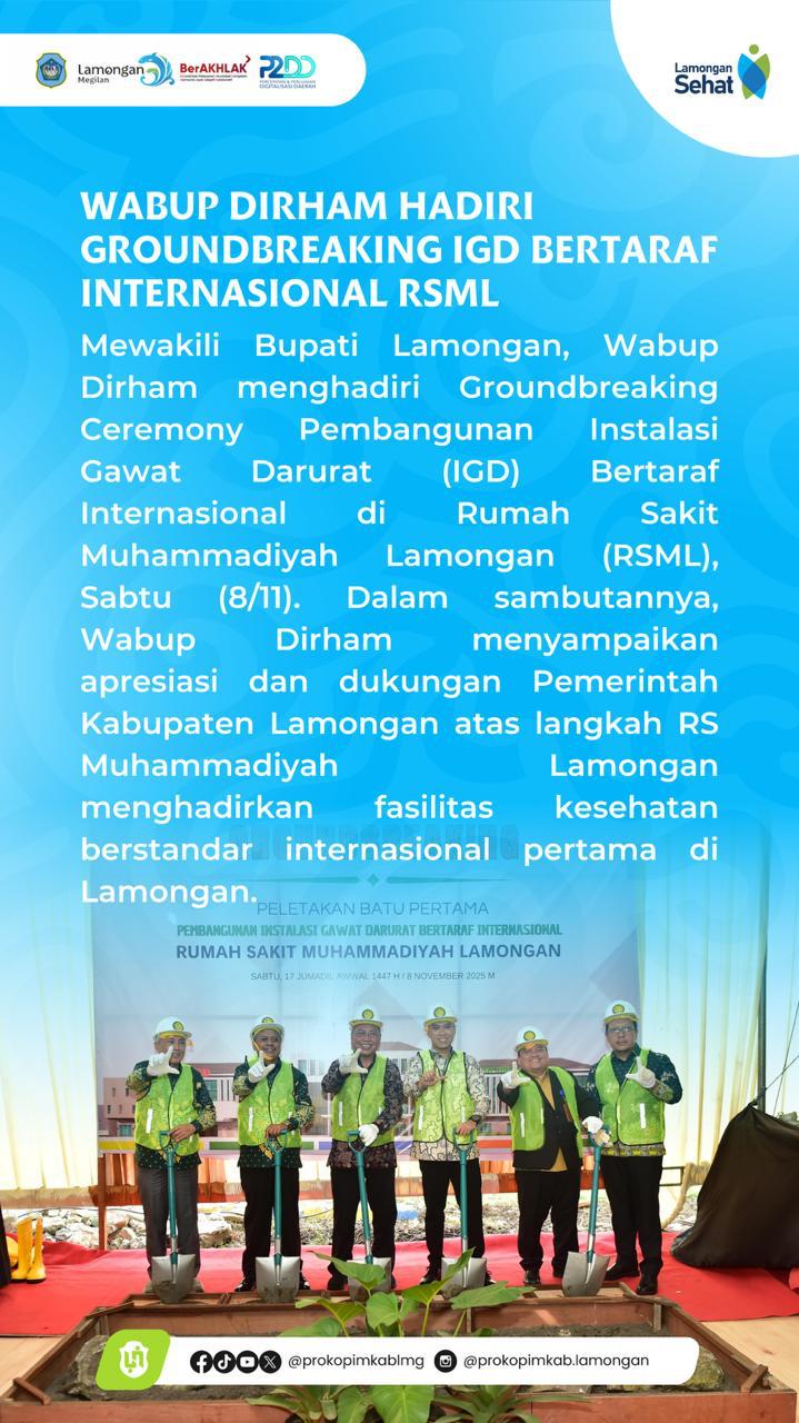 Foto: WABUB HADIRI GROUNDBREAKING IGD BERTARAF INTERNASIONAL RSML
