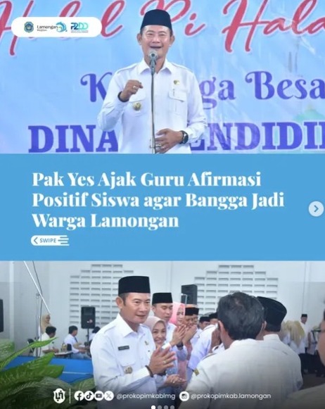 Foto: Pak Yes Ajak Guru Afirmasi Positif Siswa agar Bangga Jadi Warga Lamongan