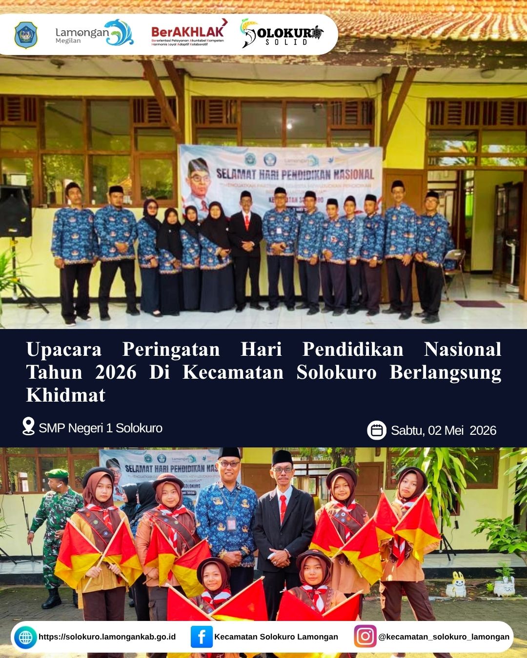 Foto: UPACARA PERINGATAN HARI PENDIDIKAN NASIONAL TAHUN 2026 DI KECAMATAN SOLOKURO BERLANGSUNG KHIDMAT