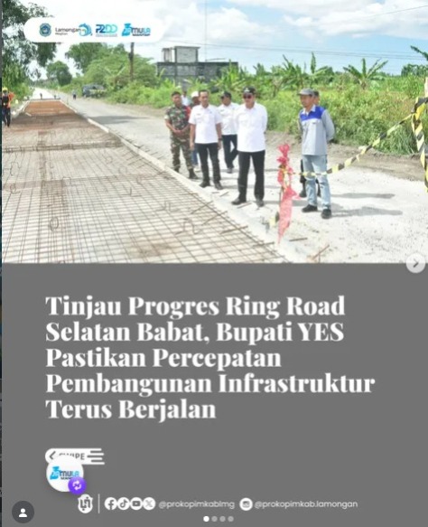Foto: Tinjau Progres Ring Road Selatan Babat, Bupati YES Pastikan Percepatan Pembangunan Infrastruktur Terus Berjalan
