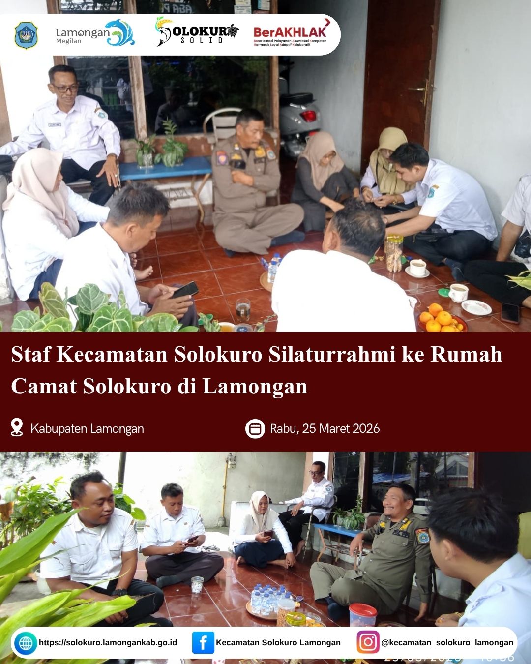 Foto: STAF KECAMATAN SOLOKURO SILATURRAHMI KE RUMAH CAMAT SOLOKURO DI LAMONGAN