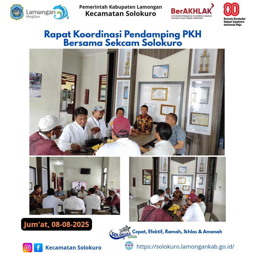 Foto: RAPAT KOORDINASI PENDAMPING PKH DENGAN SEKCAM SOLOKURO
