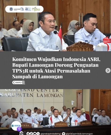 Foto: Komitmen Wujudkan Indonesia ASRI, Bupati Lamongan Dorong Penguatan TPS3R untuk Atasi Permasalahan Sampah di Lamongan
