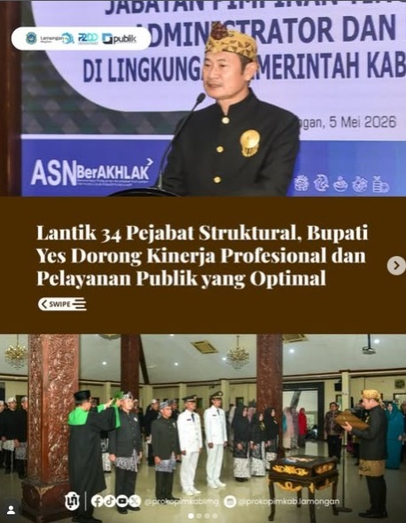 Foto: LANTIK 34 PEJABAT STRUKTURAL, BUPATI YES DORONG KINERJA PROFESIONAL DAN PELAYANAN PUBLIK YANG OPTIMAL