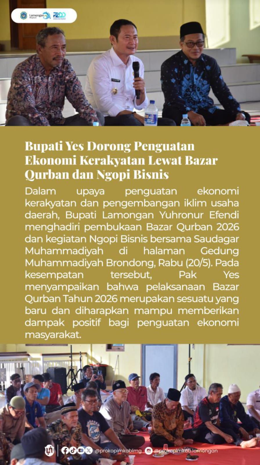 Foto: BUPATI YES DORONG PENGUATANKERAKYATAN LEWAT BAZAR QURBAN DAN NGOPI BISNIS