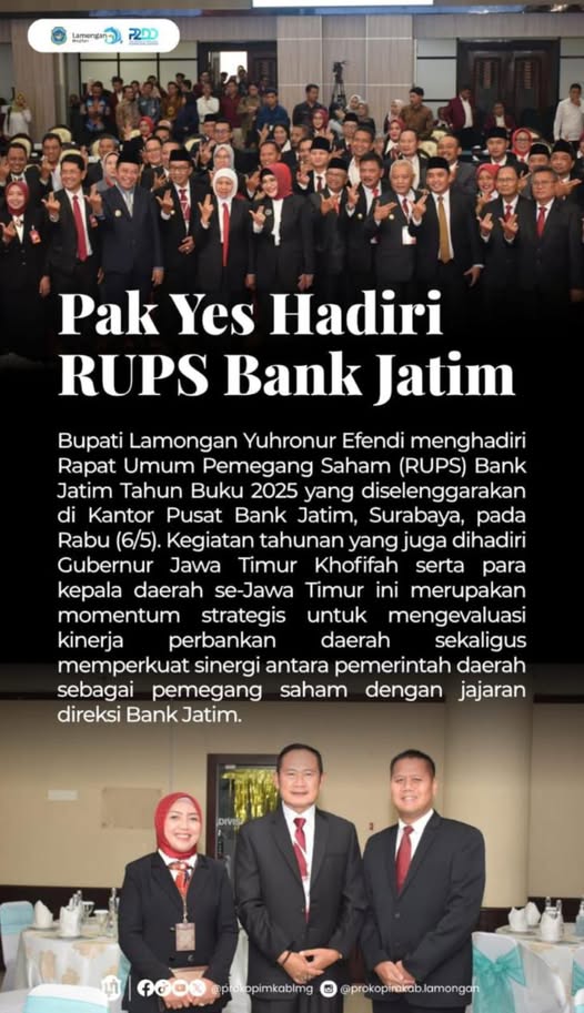 Foto: PAK YES HADIRI RUPS BANK JATIM