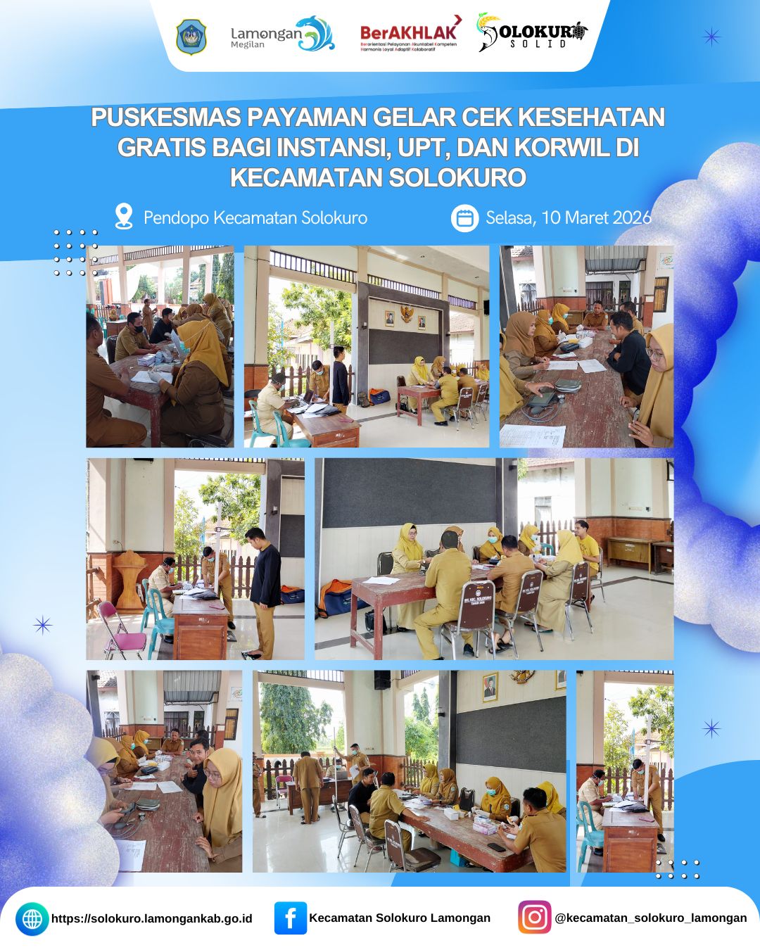 Foto: PUSKESMAS PAYAMAN GELAR CEK KESEHATAN GRATIS BAGI INSTANSI, UPT, DAN KORWIL DI KECAMATAN SOLOKURO