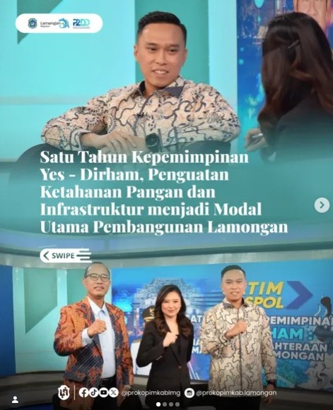 Satu Tahun Kepemimpinan Yes - Dirham, Penguatan Ketahanan Pangan dan Infrastruktur menjadi Modal Utama Pembangunan Lamongan