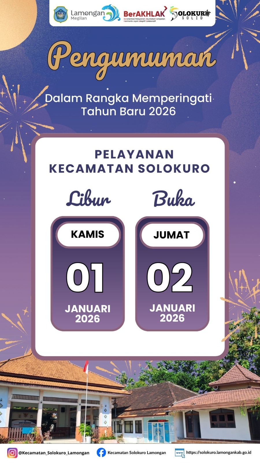 Foto: PENGUUMUMAN LIBUR DAN MASUK PELAYANAN KEPENDUDUKAN