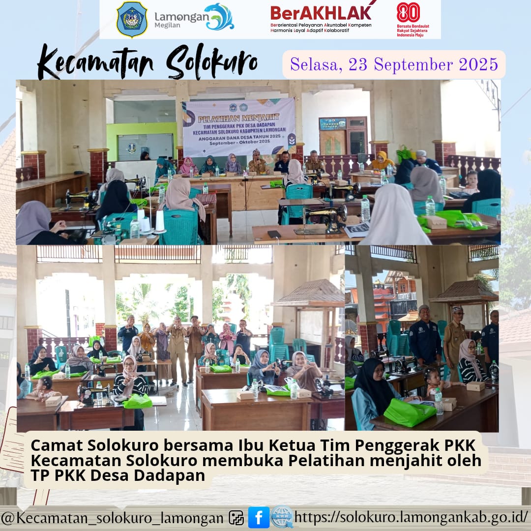 Foto: Pelatihan Menjahit Oleh TP PKK Desa Dadapan Untuk melatih Warga mempunyai jiwa usaha