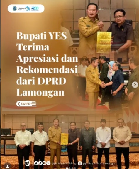 Foto: Bupati YES Terima Apresiasi dan Rekomendasi dari DPRD Lamongan