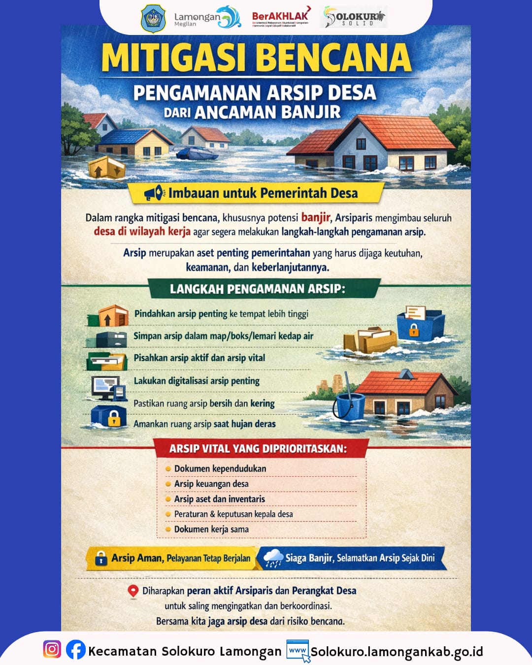 Foto: MITIGASI BENCANA, PENGAMANAN ARSIP DESA DARI ANCAMAN BANJIR