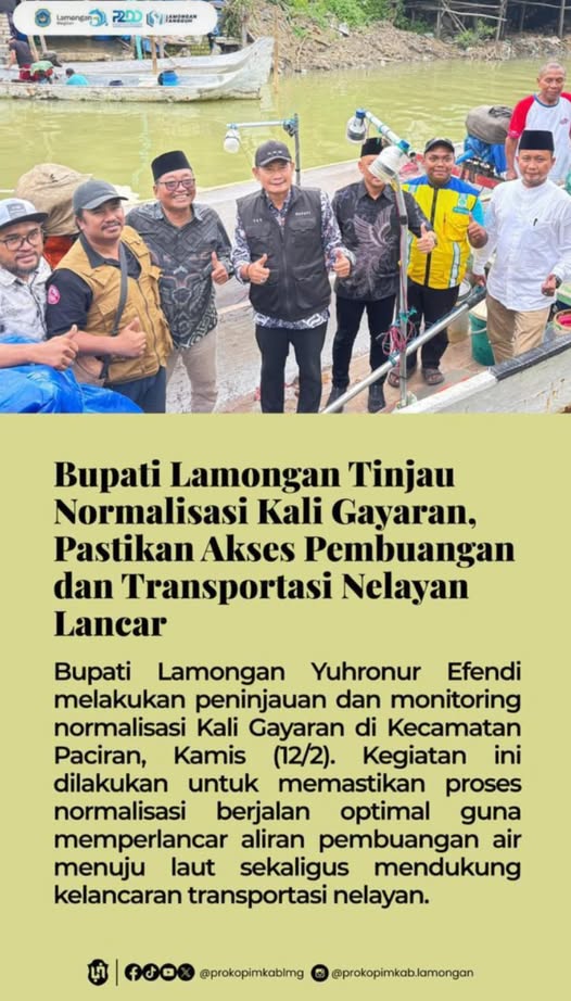Foto: BUPATI TINJAU NORMALISASI KALI GAYARAN KECAMATAN PACIRAN