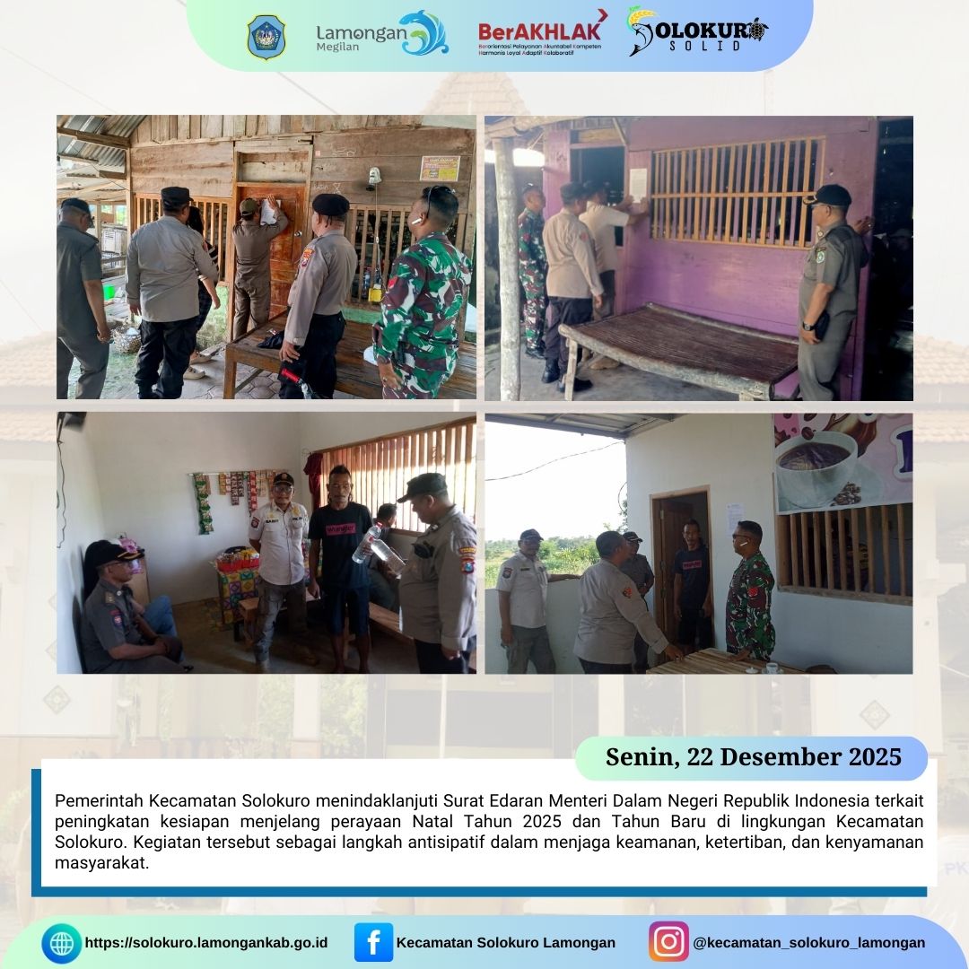 Foto: PENINGKATAN KESIAPAN MENJELANG PERAYAAN NATAL TAHUN 2025 DAN TAHUN BARU 2026 DI LINGKUNGAN KECAMATAN SOLOKURO