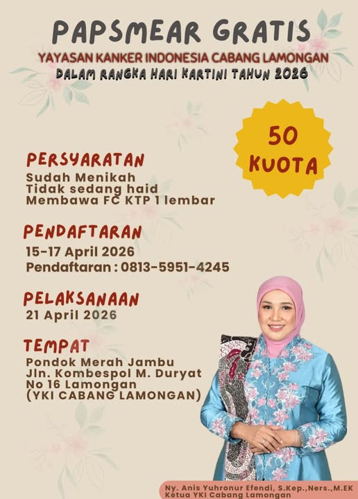 Foto: AYO DAFTAR PAPSMEAR GRATIS DALAM RANGKA HARI KARTINI