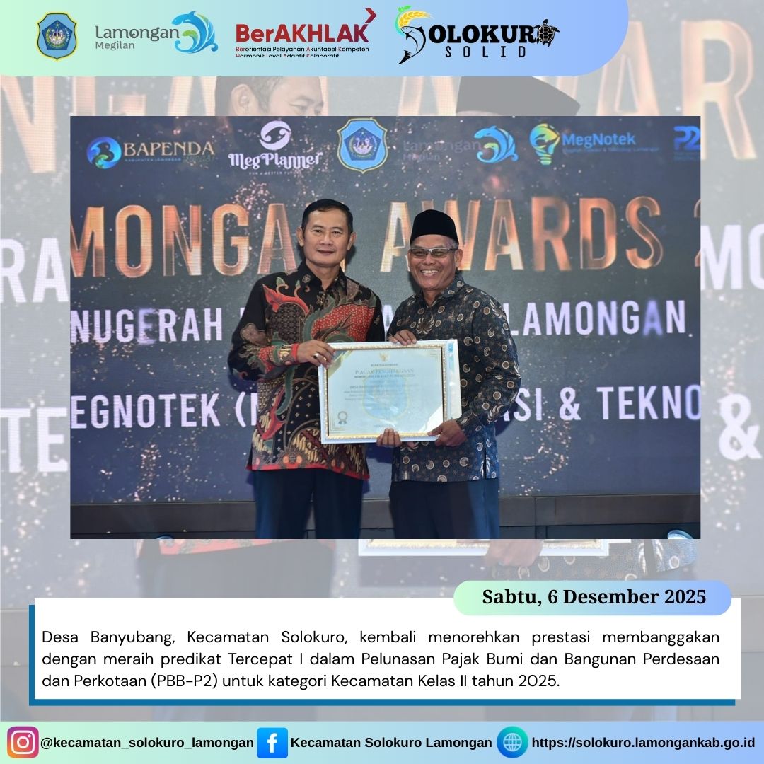 Foto: DESA BANYUBANG RAIH PREDIKAT TERCEPAT I DALAM PELUNASAN PBB-P2 KATEGORI KECAMATAN KELAS II TAHUN 2025