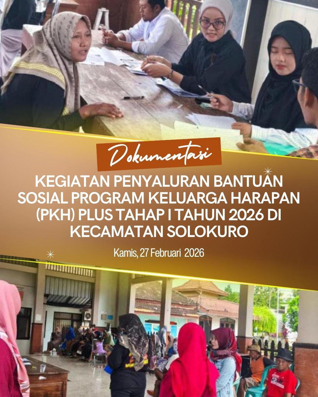 Foto: PENYALURAN BANTUAN SOSIAL PROGRAM KELUARGA HARAPAN (PKH) PLUS TAHAP I TAHUN 2026 DI KECAMATAN SOLOKURO