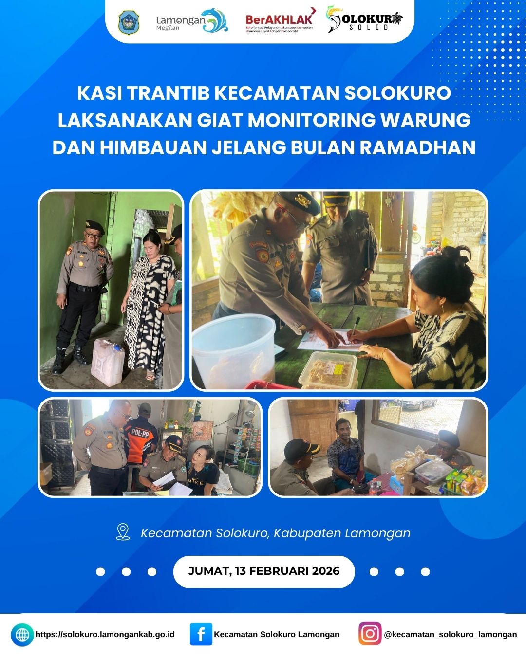 Foto: KASI TRANTIB KECAMATAN SOLOKURO LAKSANAKAN GIAT MONITORING WARUNG DAN HIMBAUAN JELANG BULAN RAMADHAN